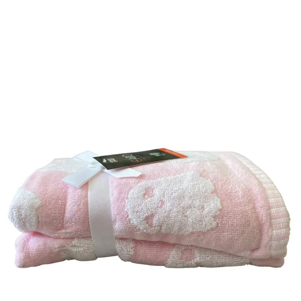 Caro Home Halloween Ghost Hand Towels 18x28 Plush Pink & White Set of 2 New